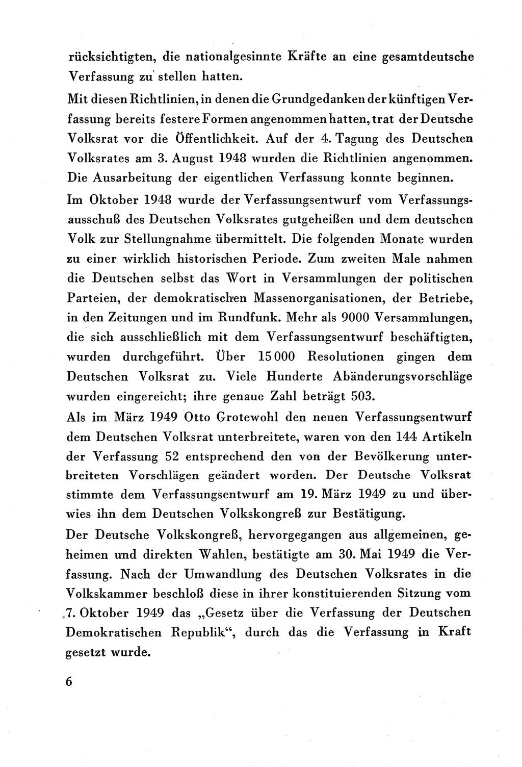 Verfassung der Deutschen Demokratischen Republik (DDR) vom 7. Oktober 1949, Seite 6 (Verf. DDR 1949, S. 6)