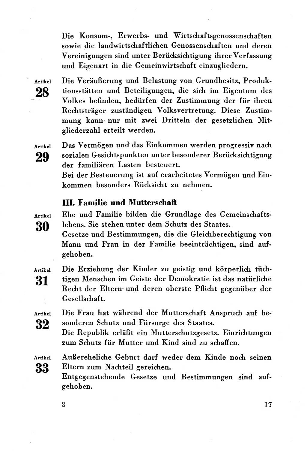 Verfassung der Deutschen Demokratischen Republik (DDR) vom 7. Oktober 1949, Seite 17 (Verf. DDR 1949, S. 17)