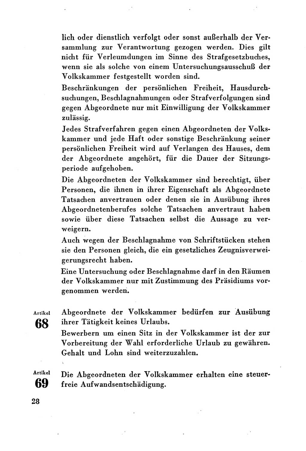 Verfassung der Deutschen Demokratischen Republik (DDR) vom 7. Oktober 1949, Seite 28 (Verf. DDR 1949, S. 28)