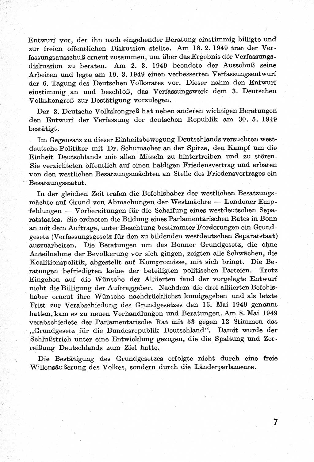 Verfassung der Deutschen Demokratischen Republik (DDR) mit einer Einleitung von Karl Steinhoff 1949, Seite 7 (Verf. DDR Einl. K. S. 1949, S. 7)