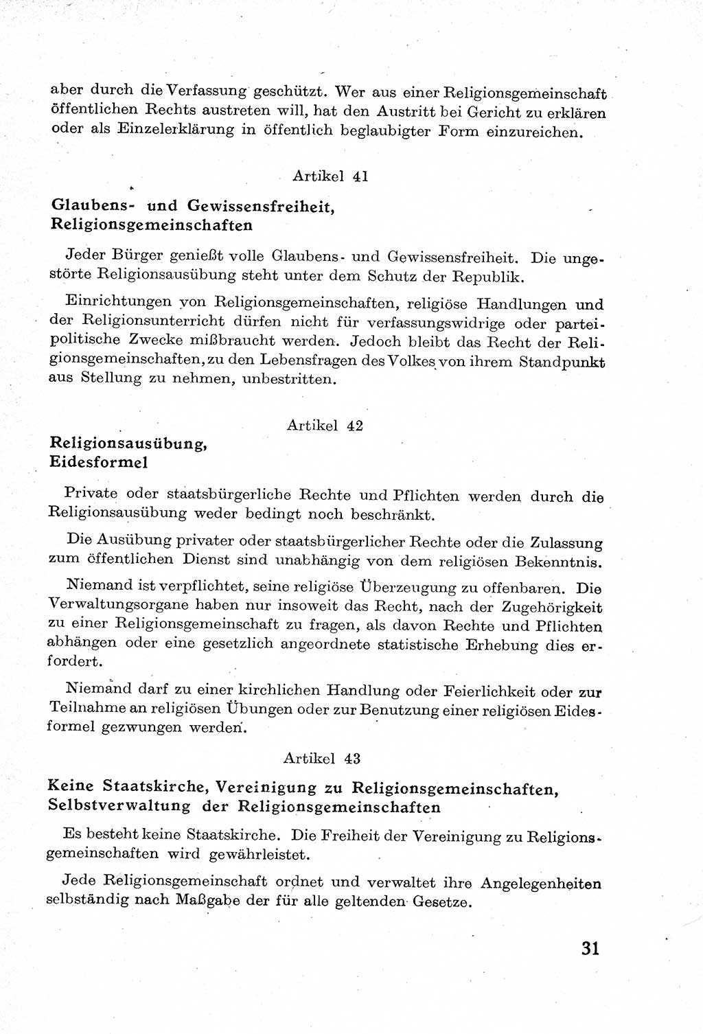 Verfassung der Deutschen Demokratischen Republik (DDR) mit einer Einleitung von Karl Steinhoff 1949, Seite 31 (Verf. DDR Einl. K. S. 1949, S. 31)