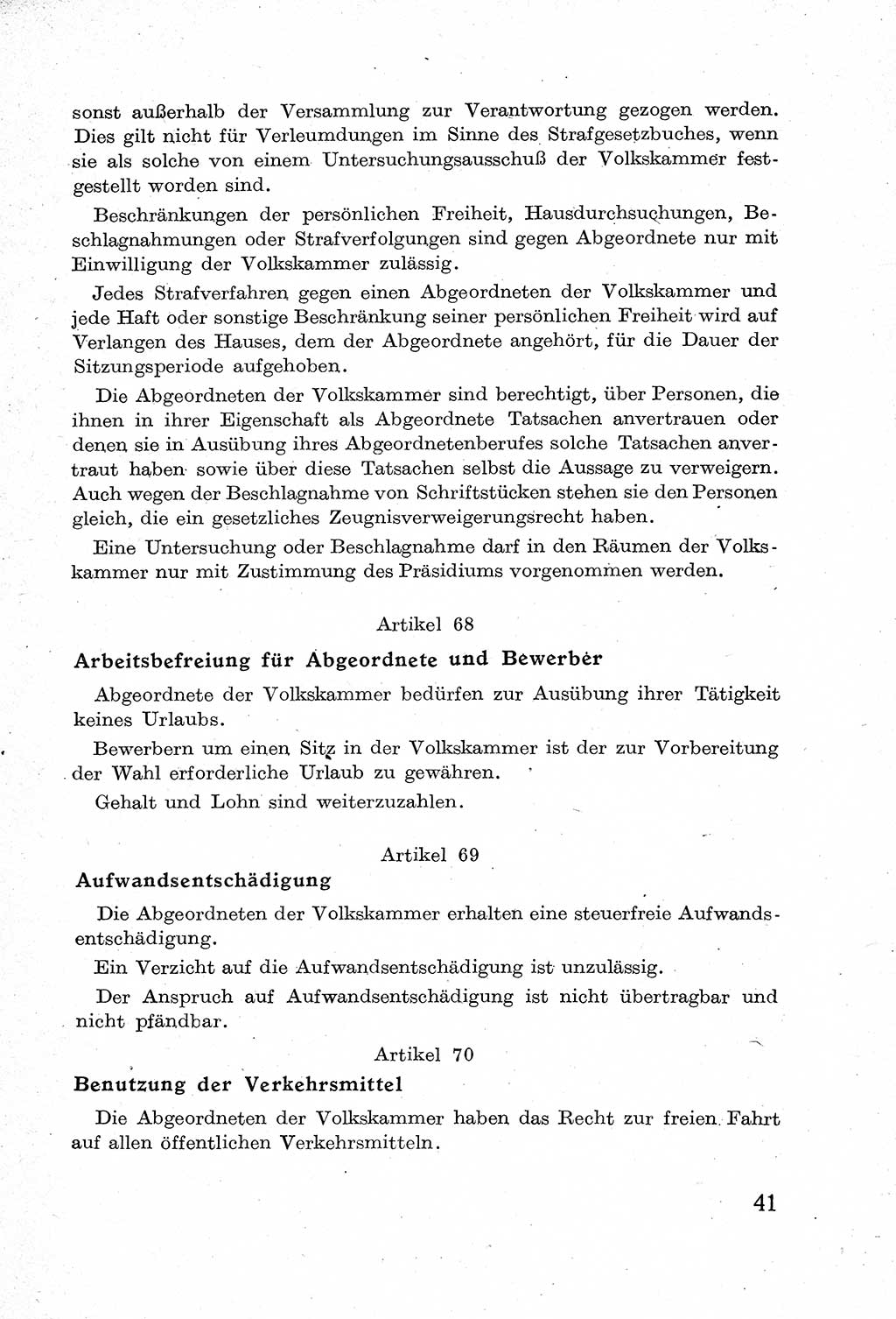 Verfassung der Deutschen Demokratischen Republik (DDR) mit einer Einleitung von Karl Steinhoff 1949, Seite 41 (Verf. DDR Einl. K. S. 1949, S. 41)