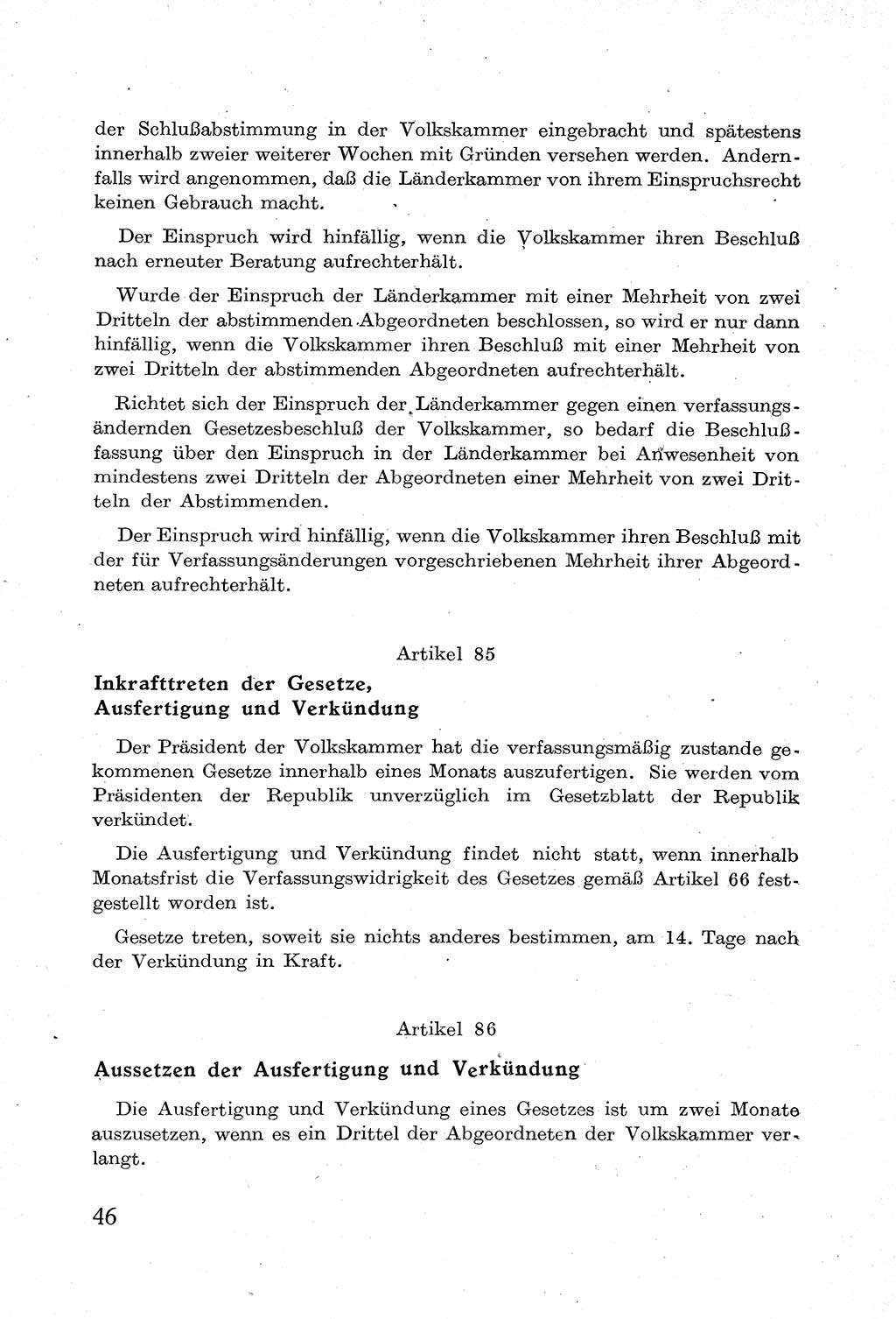 Verfassung der Deutschen Demokratischen Republik (DDR) mit einer Einleitung von Karl Steinhoff 1949, Seite 46 (Verf. DDR Einl. K. S. 1949, S. 46)