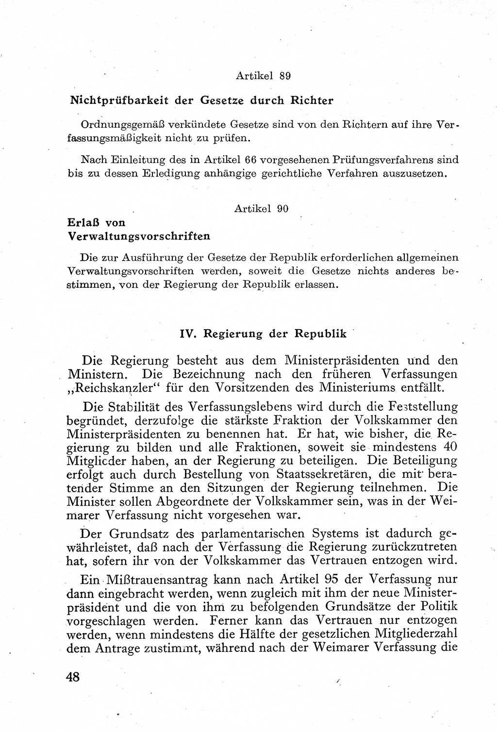 Verfassung der Deutschen Demokratischen Republik (DDR) mit einer Einleitung von Karl Steinhoff 1949, Seite 48 (Verf. DDR Einl. K. S. 1949, S. 48)