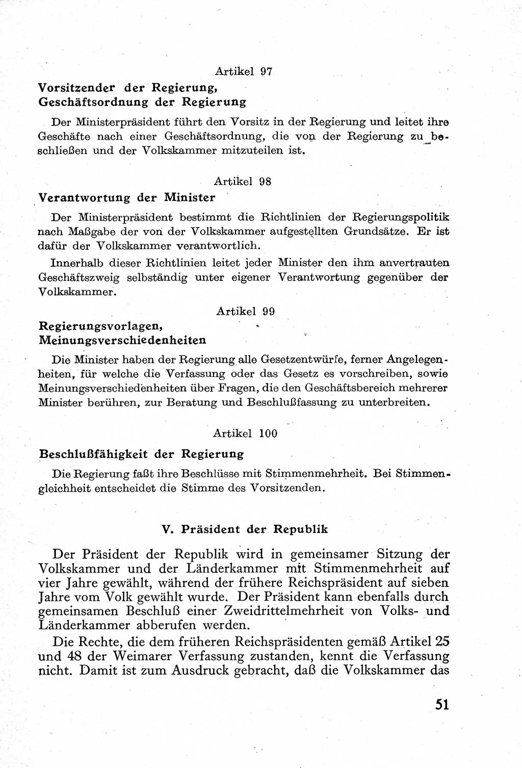 Verfassung der Deutschen Demokratischen Republik (DDR) mit einer Einleitung von Karl Steinhoff 1949, Seite 51 (Verf. DDR Einl. K. S. 1949, S. 51)