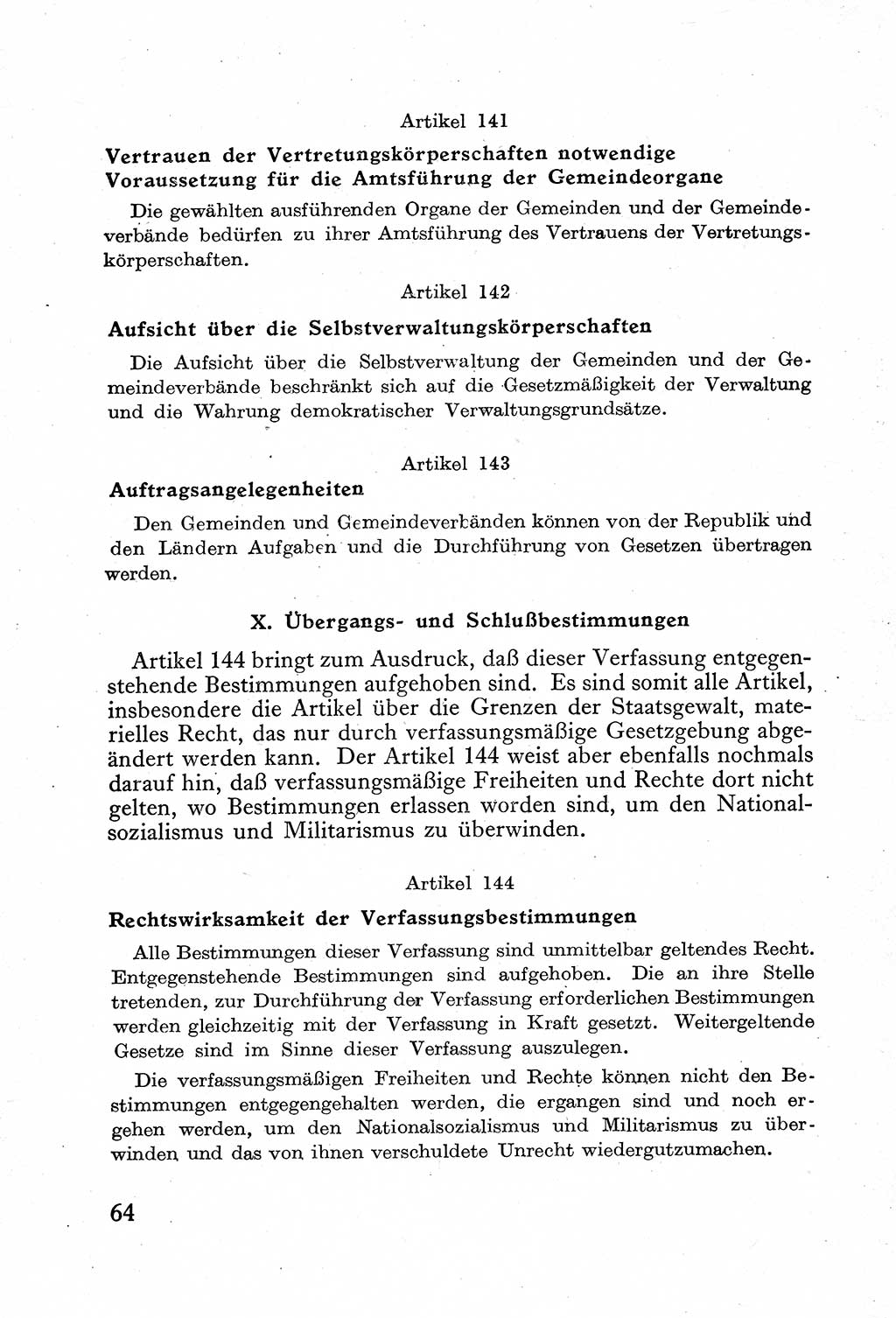 Verfassung der Deutschen Demokratischen Republik (DDR) mit einer Einleitung von Karl Steinhoff 1949, Seite 64 (Verf. DDR Einl. K. S. 1949, S. 64)