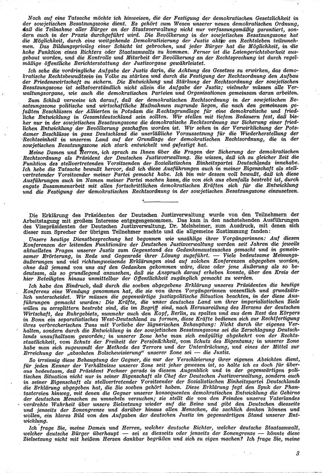 Neue Justiz (NJ), Zeitschrift für Recht und Rechtswissenschaft [Sowjetische Besatzungszone (SBZ) Deutschland, Deutsche Demokratische Republik (DDR)], 3. Jahrgang 1949, Seite 3 (NJ SBZ Dtl. DDR 1949, S. 3)