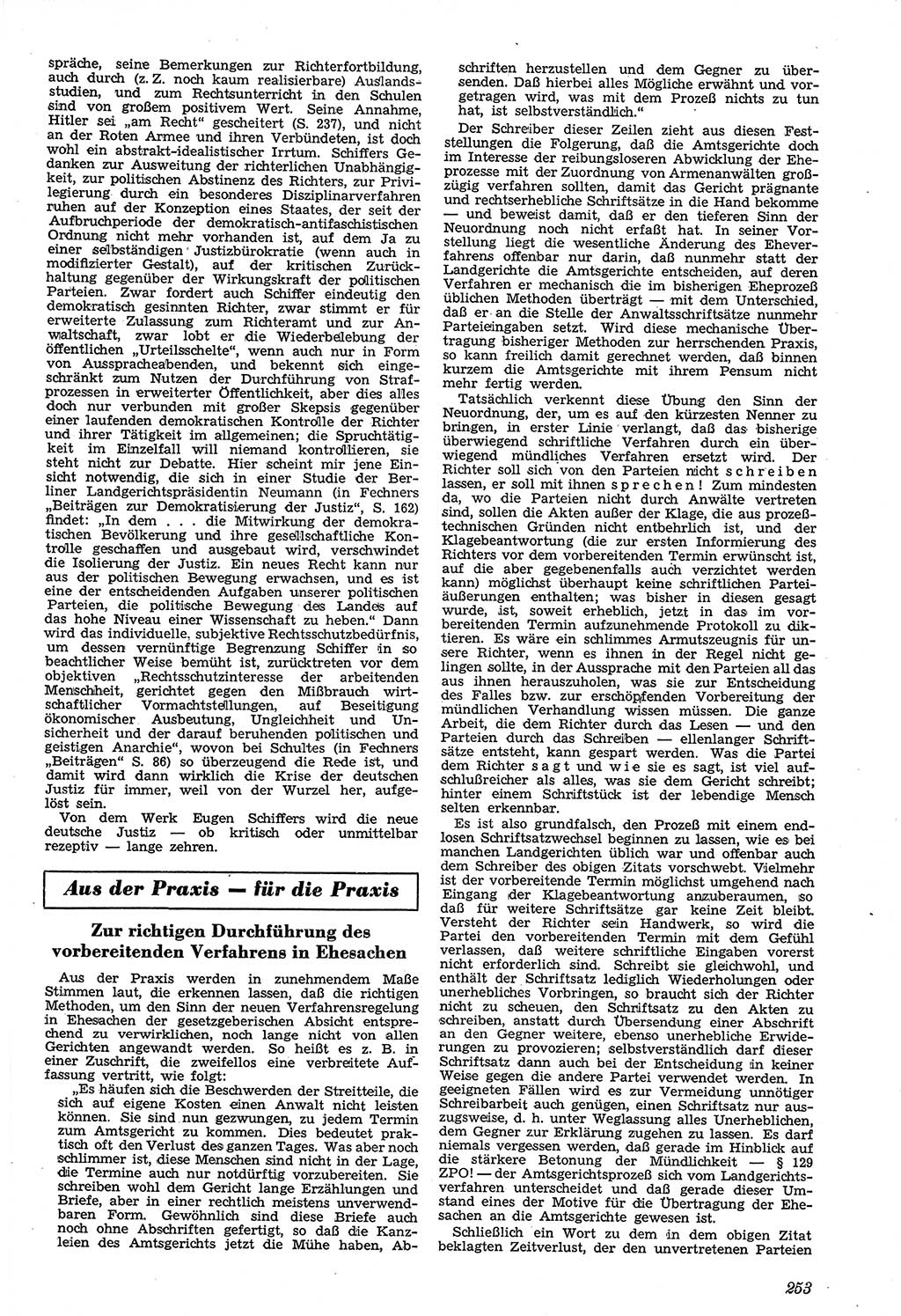 Neue Justiz (NJ), Zeitschrift für Recht und Rechtswissenschaft [Sowjetische Besatzungszone (SBZ) Deutschland, Deutsche Demokratische Republik (DDR)], 3. Jahrgang 1949, Seite 253 (NJ SBZ Dtl. DDR 1949, S. 253)