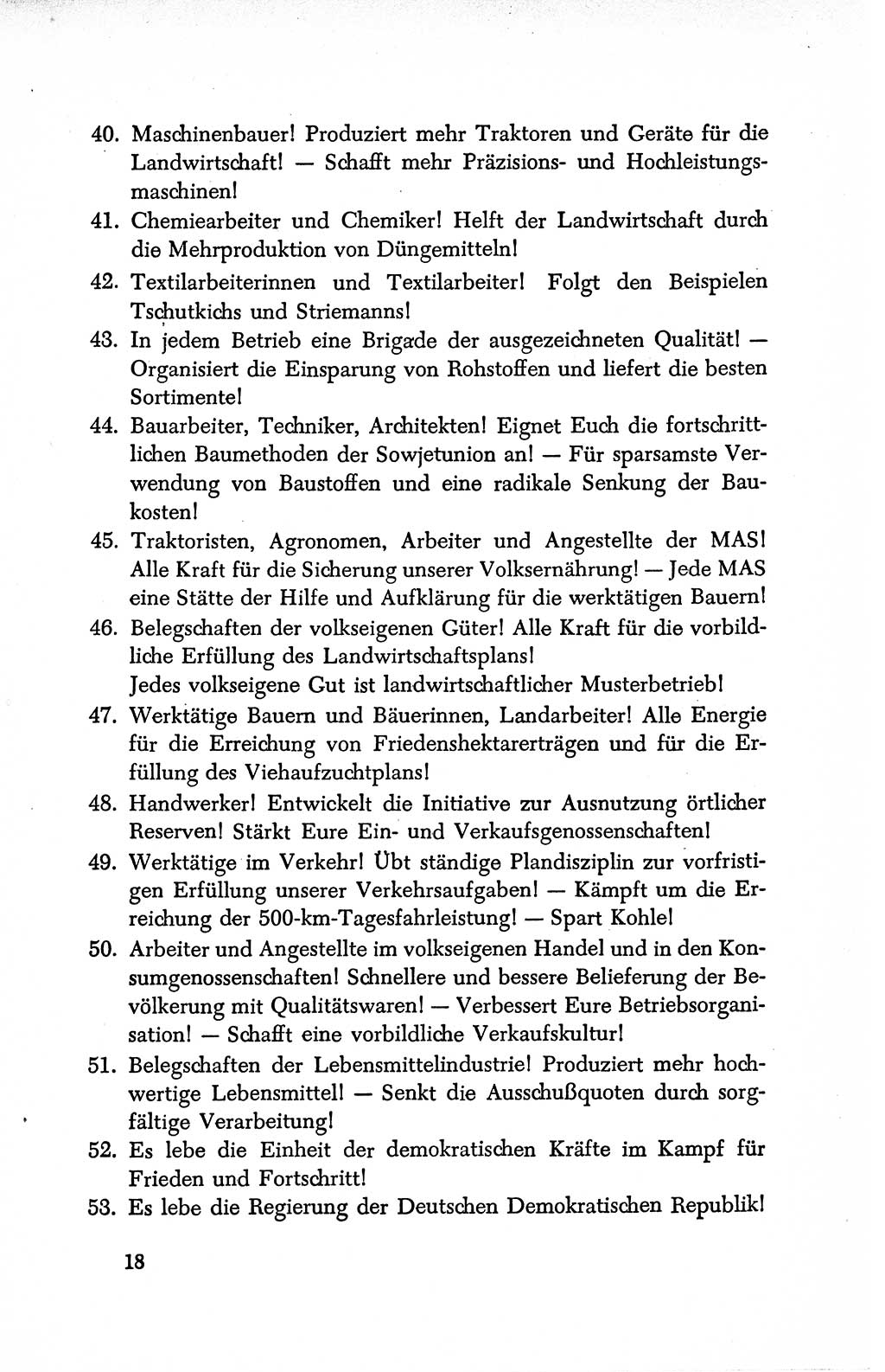 Dokumente der Sozialistischen Einheitspartei Deutschlands (SED) [Deutsche Demokratische Republik (DDR)] 1950-1952, Seite 18 (Dok. SED DDR 1950-1952, S. 18)