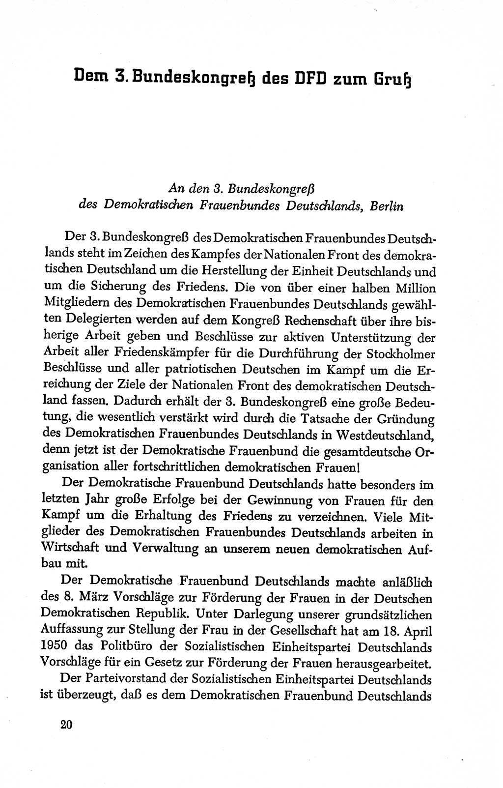 Dokumente der Sozialistischen Einheitspartei Deutschlands (SED) [Deutsche Demokratische Republik (DDR)] 1950-1952, Seite 20 (Dok. SED DDR 1950-1952, S. 20)