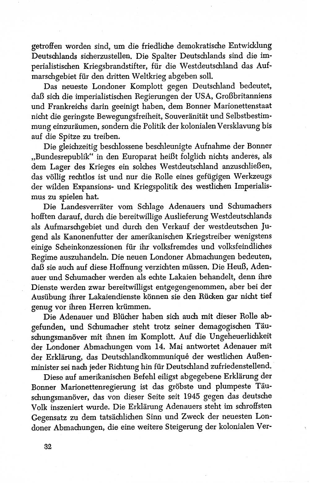 Dokumente der Sozialistischen Einheitspartei Deutschlands (SED) [Deutsche Demokratische Republik (DDR)] 1950-1952, Seite 32 (Dok. SED DDR 1950-1952, S. 32)