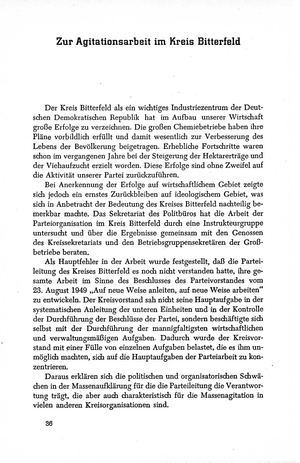 Dokumente der Sozialistischen Einheitspartei Deutschlands (SED) [Deutsche Demokratische Republik (DDR)] 1950-1952, Seite 36 (Dok. SED DDR 1950-1952, S. 36)