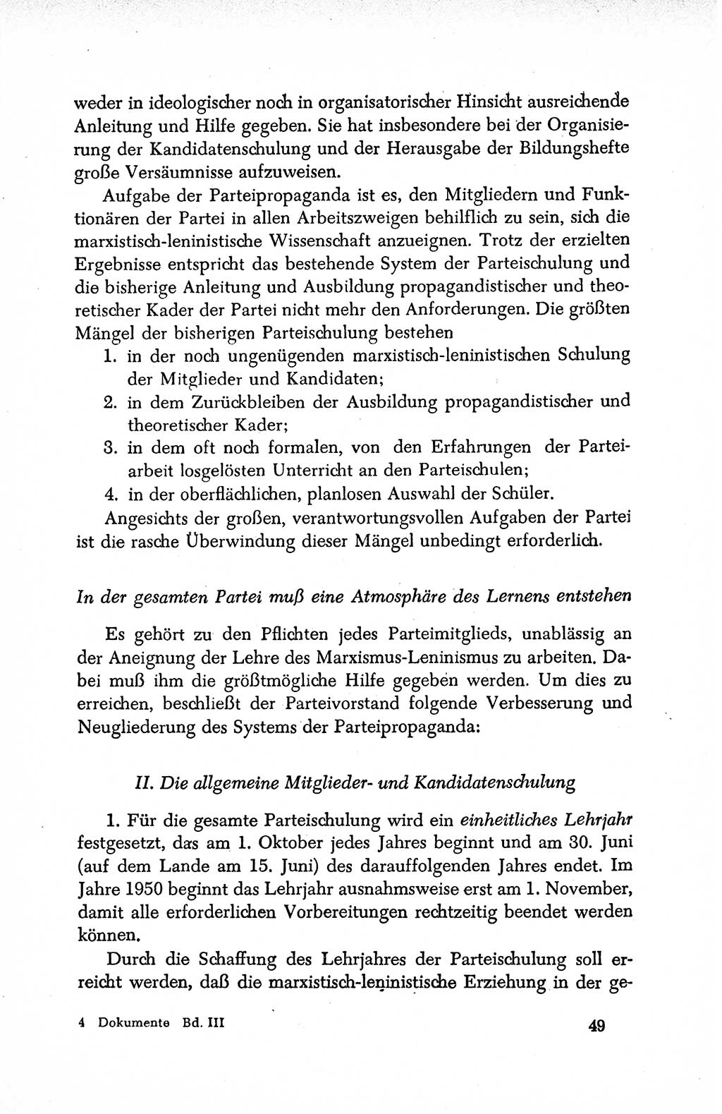 Dokumente der Sozialistischen Einheitspartei Deutschlands (SED) [Deutsche Demokratische Republik (DDR)] 1950-1952, Seite 49 (Dok. SED DDR 1950-1952, S. 49)