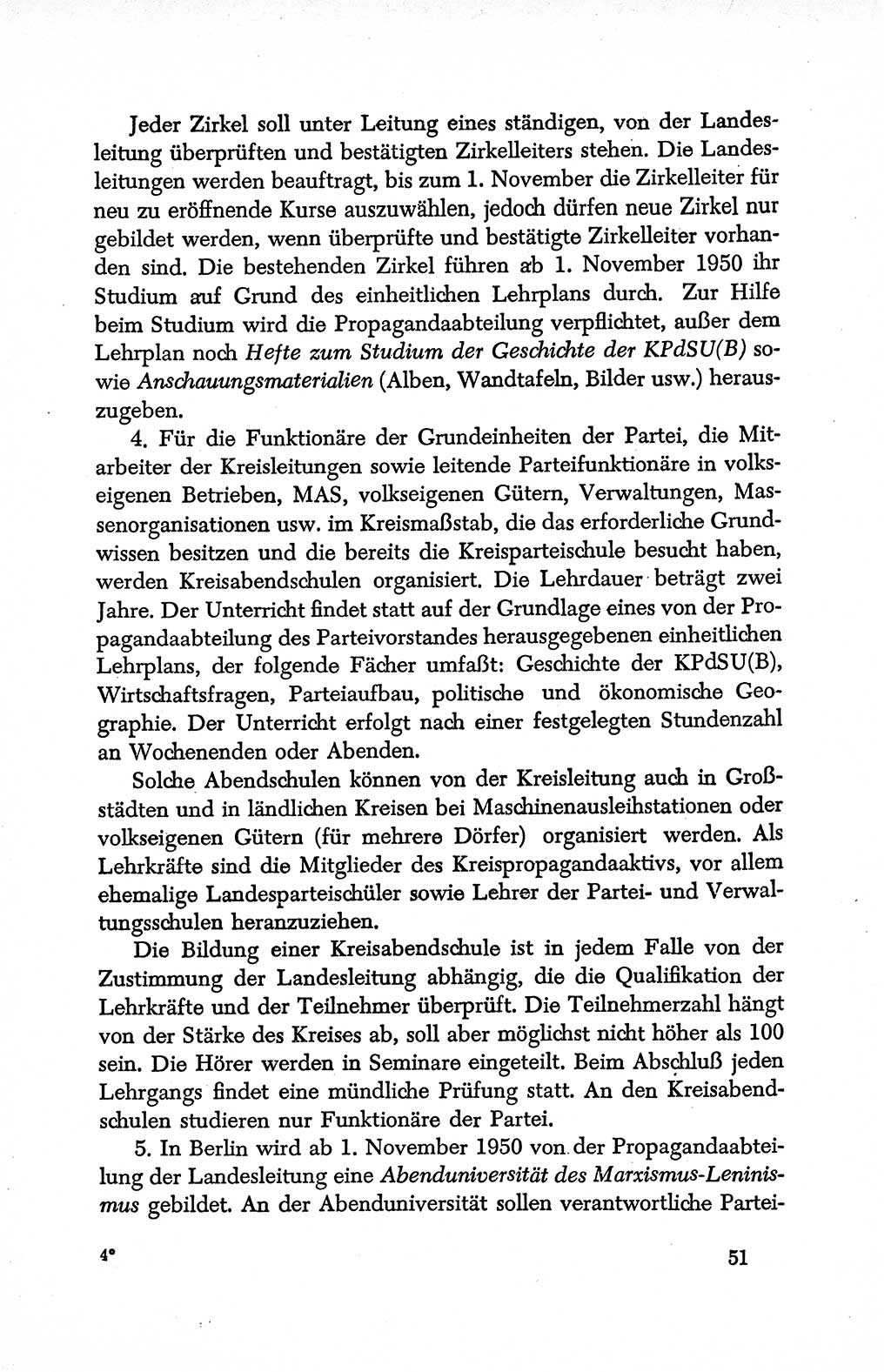 Dokumente der Sozialistischen Einheitspartei Deutschlands (SED) [Deutsche Demokratische Republik (DDR)] 1950-1952, Seite 51 (Dok. SED DDR 1950-1952, S. 51)