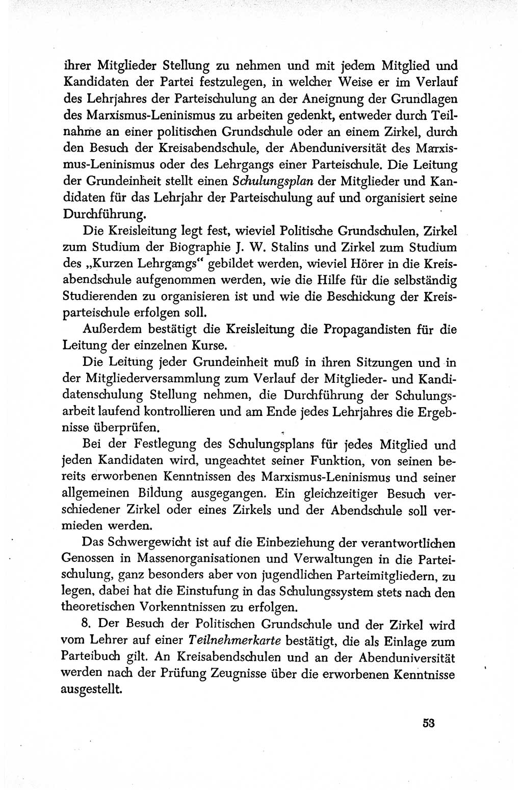 Dokumente der Sozialistischen Einheitspartei Deutschlands (SED) [Deutsche Demokratische Republik (DDR)] 1950-1952, Seite 53 (Dok. SED DDR 1950-1952, S. 53)