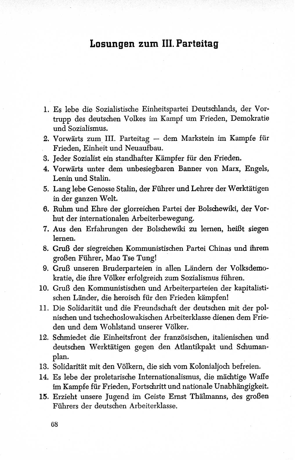 Dokumente der Sozialistischen Einheitspartei Deutschlands (SED) [Deutsche Demokratische Republik (DDR)] 1950-1952, Seite 68 (Dok. SED DDR 1950-1952, S. 68)