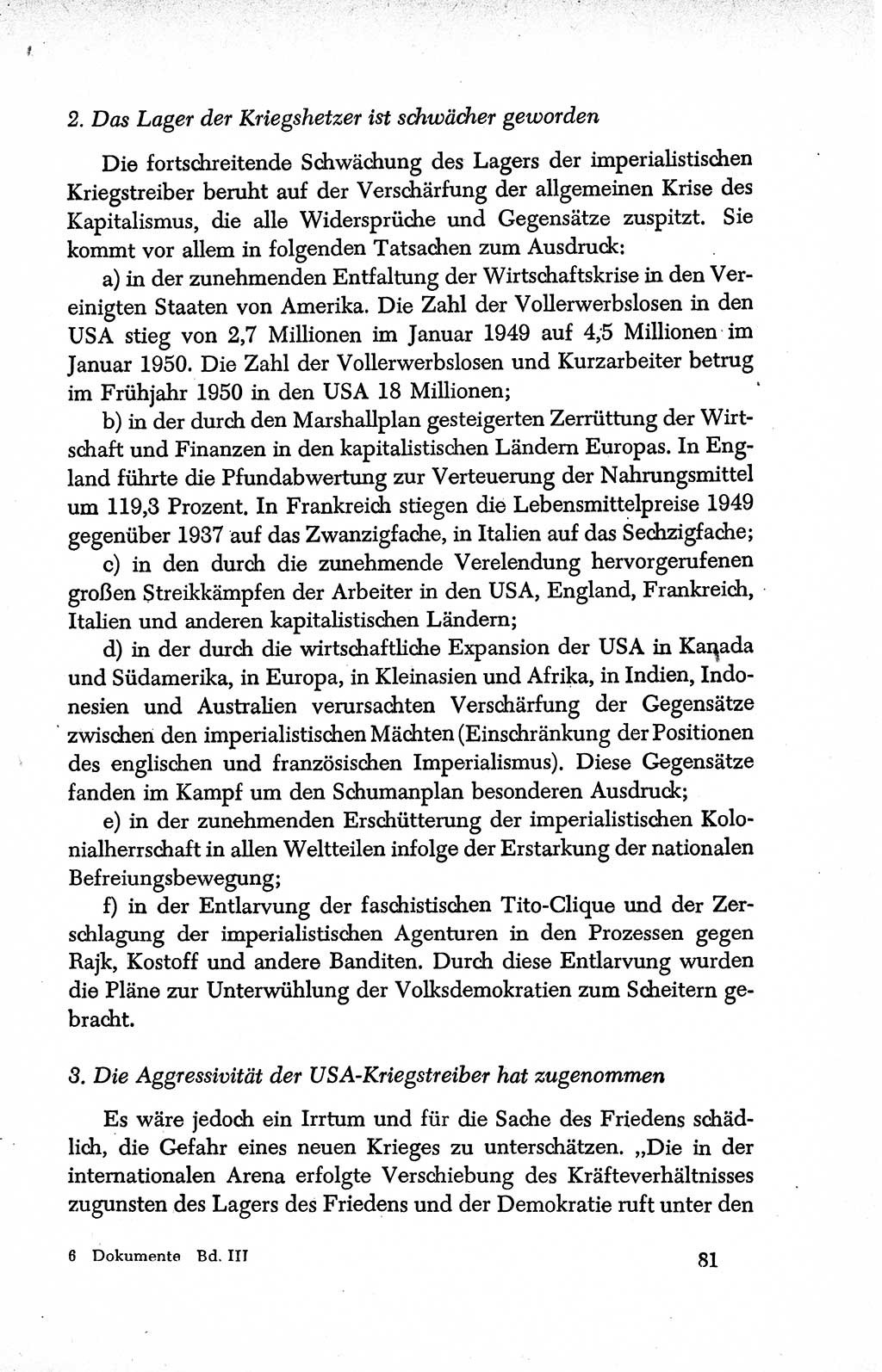 Dokumente der Sozialistischen Einheitspartei Deutschlands (SED) [Deutsche Demokratische Republik (DDR)] 1950-1952, Seite 81 (Dok. SED DDR 1950-1952, S. 81)