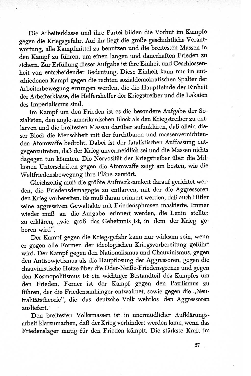 Dokumente der Sozialistischen Einheitspartei Deutschlands (SED) [Deutsche Demokratische Republik (DDR)] 1950-1952, Seite 87 (Dok. SED DDR 1950-1952, S. 87)