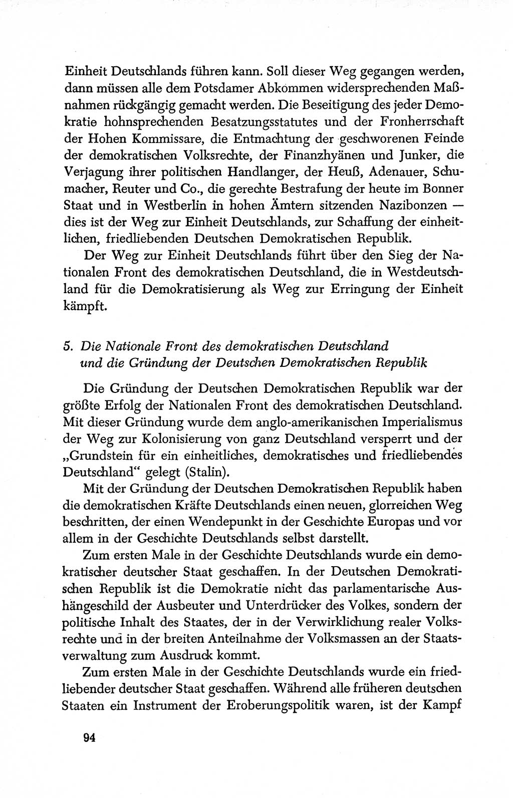 Dokumente der Sozialistischen Einheitspartei Deutschlands (SED) [Deutsche Demokratische Republik (DDR)] 1950-1952, Seite 94 (Dok. SED DDR 1950-1952, S. 94)