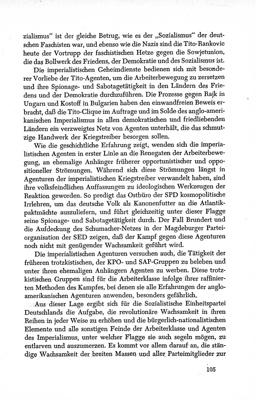 Dokumente der Sozialistischen Einheitspartei Deutschlands (SED) [Deutsche Demokratische Republik (DDR)] 1950-1952, Seite 105 (Dok. SED DDR 1950-1952, S. 105)
