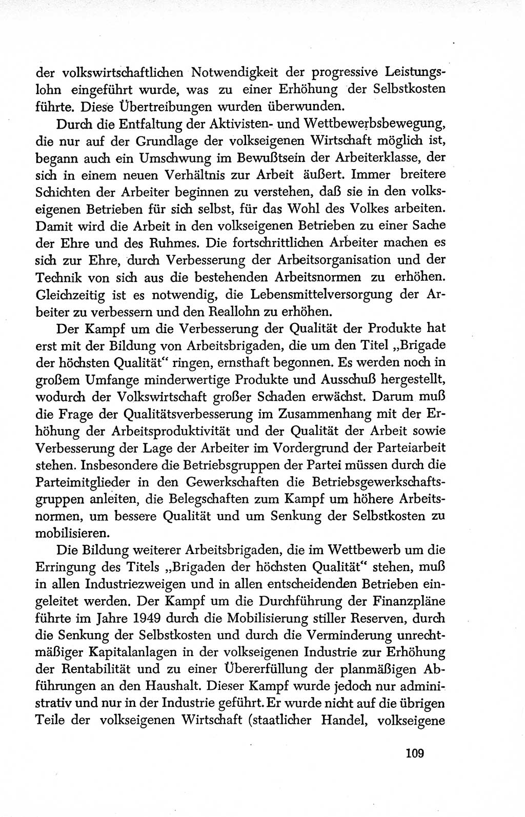 Dokumente der Sozialistischen Einheitspartei Deutschlands (SED) [Deutsche Demokratische Republik (DDR)] 1950-1952, Seite 109 (Dok. SED DDR 1950-1952, S. 109)