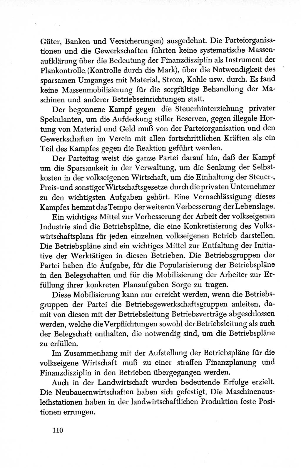 Dokumente der Sozialistischen Einheitspartei Deutschlands (SED) [Deutsche Demokratische Republik (DDR)] 1950-1952, Seite 110 (Dok. SED DDR 1950-1952, S. 110)