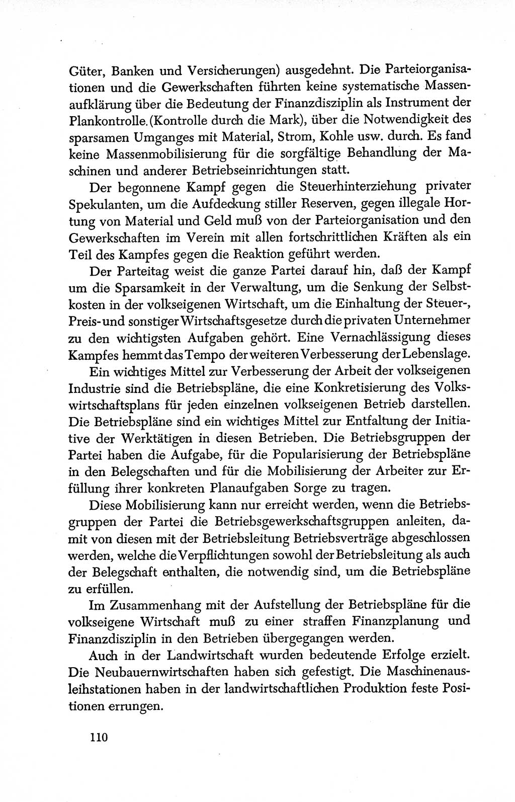 Dokumente der Sozialistischen Einheitspartei Deutschlands (SED) [Deutsche Demokratische Republik (DDR)] 1950-1952, Seite 110 (Dok. SED DDR 1950-1952, S. 110)