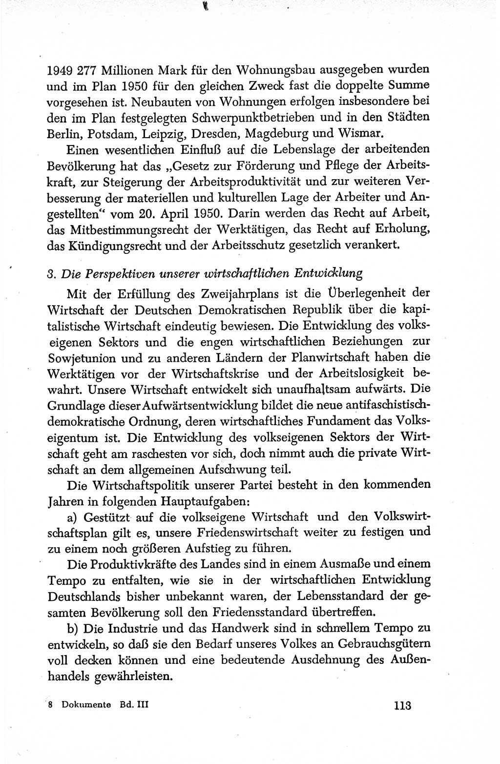 Dokumente der Sozialistischen Einheitspartei Deutschlands (SED) [Deutsche Demokratische Republik (DDR)] 1950-1952, Seite 113 (Dok. SED DDR 1950-1952, S. 113)
