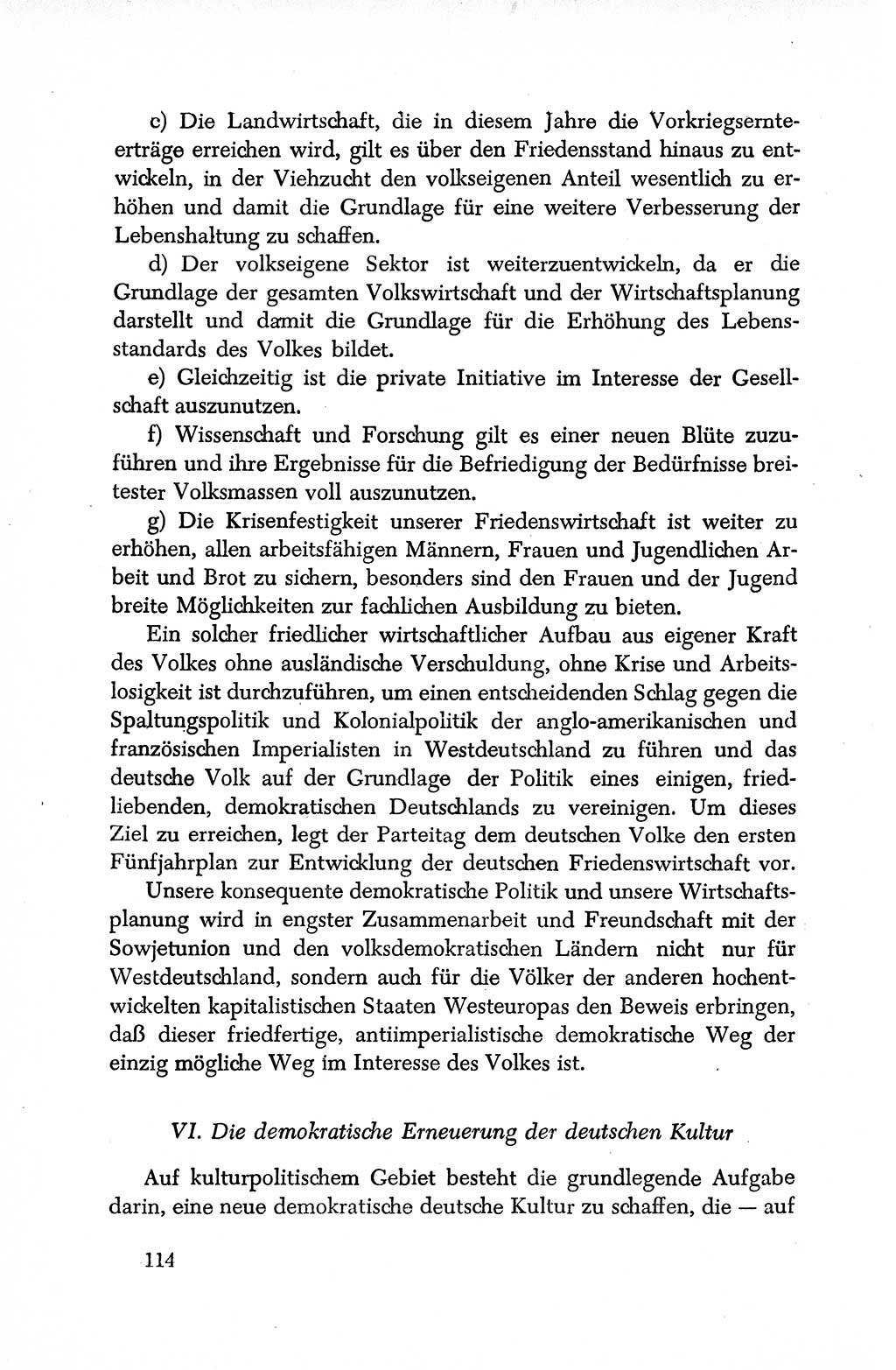 Dokumente der Sozialistischen Einheitspartei Deutschlands (SED) [Deutsche Demokratische Republik (DDR)] 1950-1952, Seite 114 (Dok. SED DDR 1950-1952, S. 114)