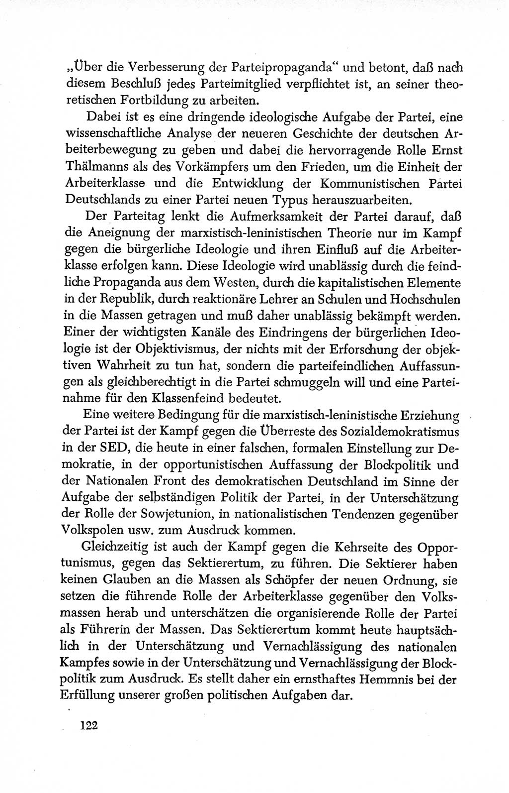 Dokumente der Sozialistischen Einheitspartei Deutschlands (SED) [Deutsche Demokratische Republik (DDR)] 1950-1952, Seite 122 (Dok. SED DDR 1950-1952, S. 122)