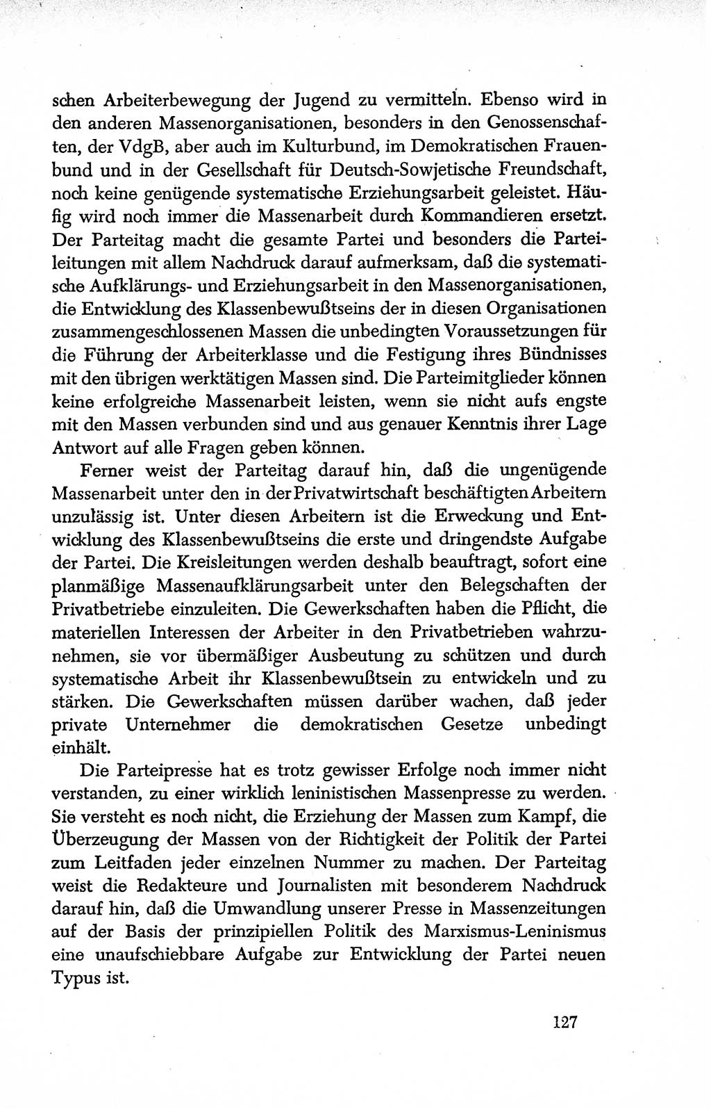 Dokumente der Sozialistischen Einheitspartei Deutschlands (SED) [Deutsche Demokratische Republik (DDR)] 1950-1952, Seite 127 (Dok. SED DDR 1950-1952, S. 127)