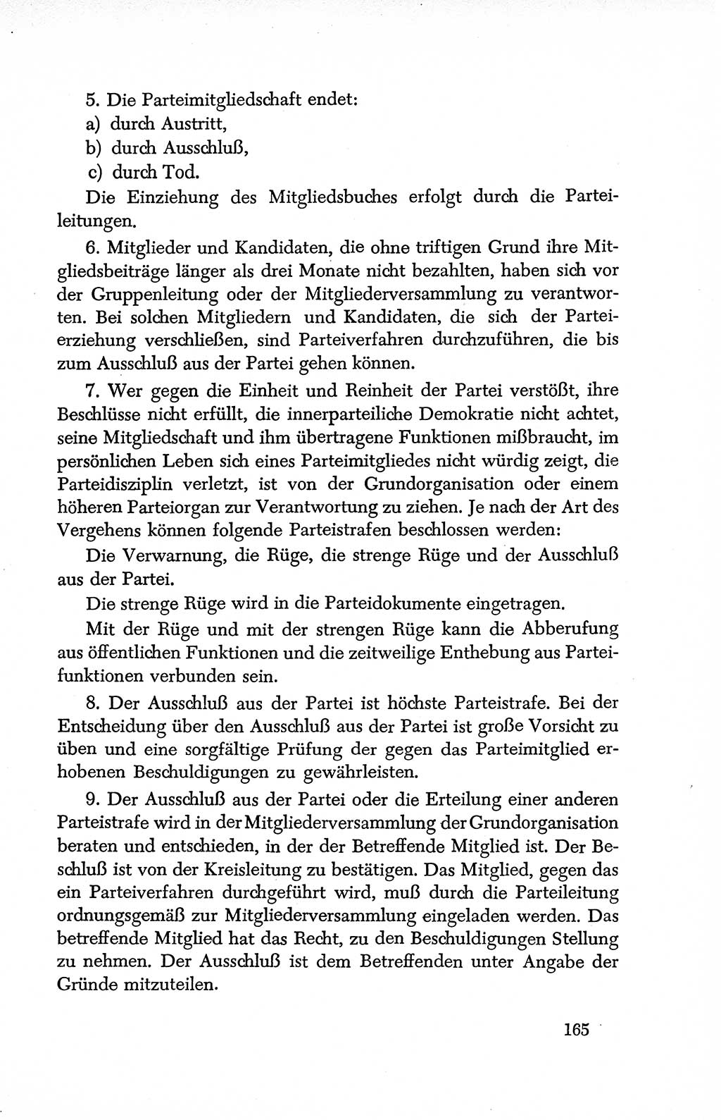 Dokumente der Sozialistischen Einheitspartei Deutschlands (SED) [Deutsche Demokratische Republik (DDR)] 1950-1952, Seite 165 (Dok. SED DDR 1950-1952, S. 165)