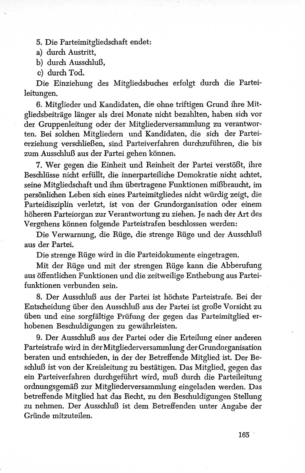 Dokumente der Sozialistischen Einheitspartei Deutschlands (SED) [Deutsche Demokratische Republik (DDR)] 1950-1952, Seite 165 (Dok. SED DDR 1950-1952, S. 165)