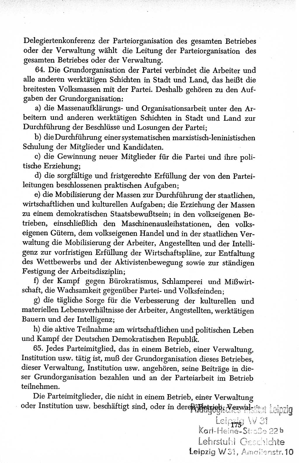 Dokumente der Sozialistischen Einheitspartei Deutschlands (SED) [Deutsche Demokratische Republik (DDR)] 1950-1952, Seite 175 (Dok. SED DDR 1950-1952, S. 175)
