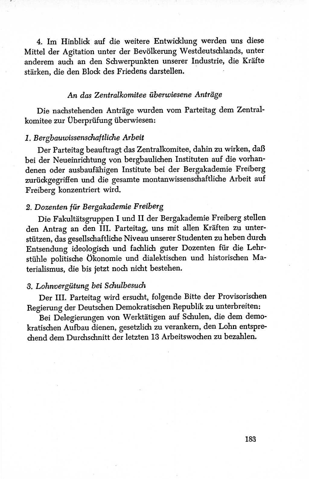 Dokumente der Sozialistischen Einheitspartei Deutschlands (SED) [Deutsche Demokratische Republik (DDR)] 1950-1952, Seite 183 (Dok. SED DDR 1950-1952, S. 183)