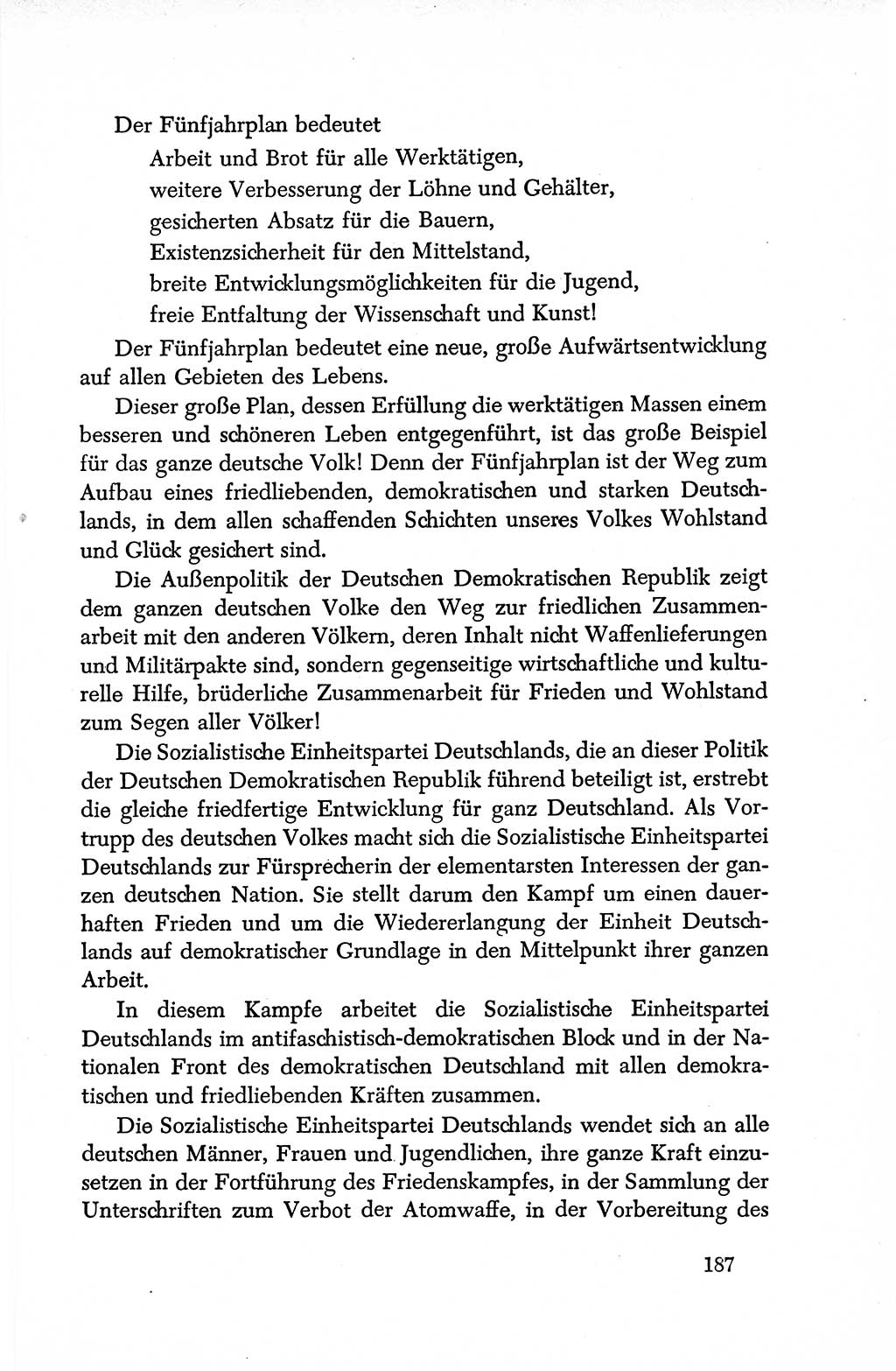 Dokumente der Sozialistischen Einheitspartei Deutschlands (SED) [Deutsche Demokratische Republik (DDR)] 1950-1952, Seite 187 (Dok. SED DDR 1950-1952, S. 187)