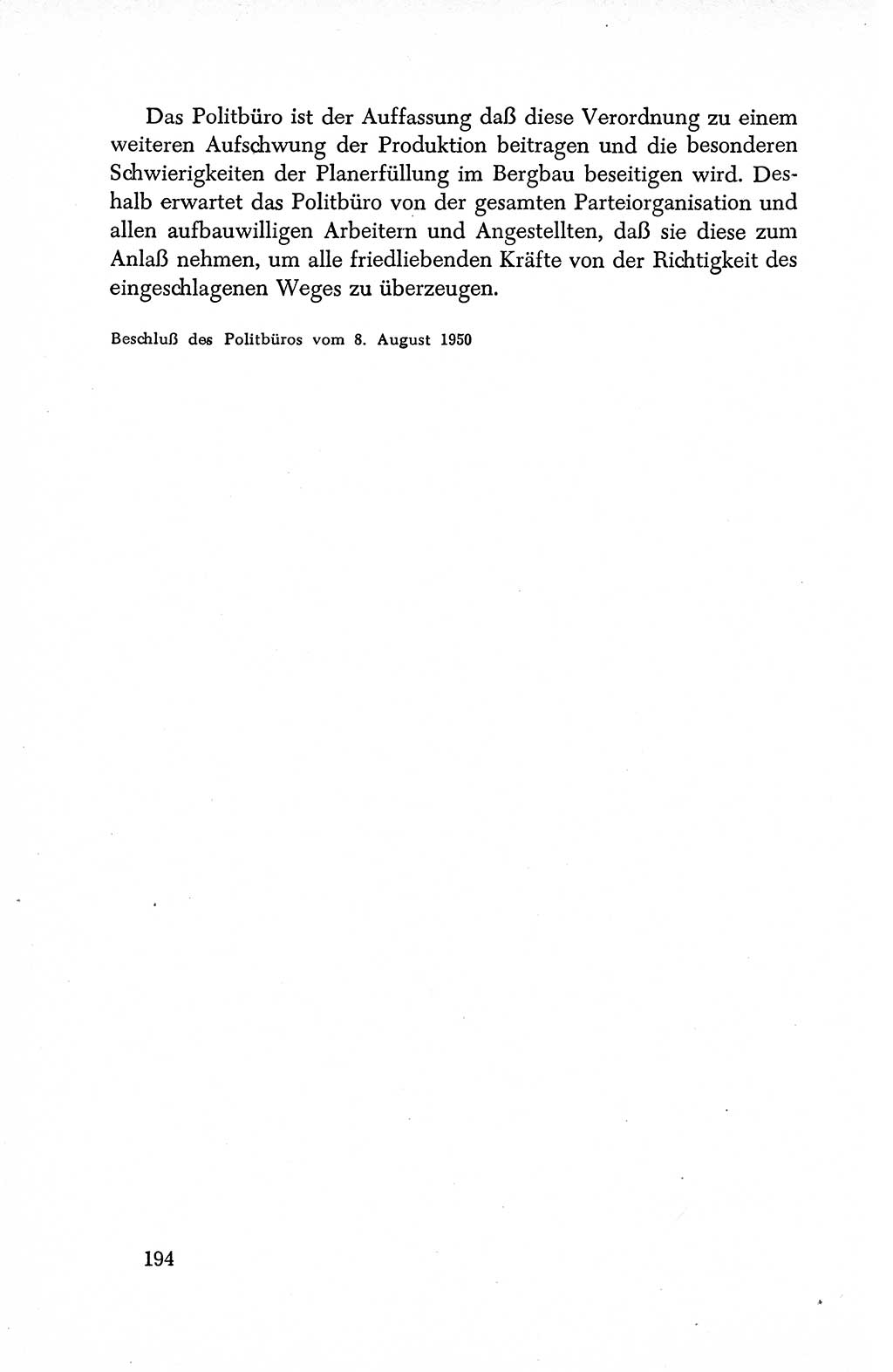 Dokumente der Sozialistischen Einheitspartei Deutschlands (SED) [Deutsche Demokratische Republik (DDR)] 1950-1952, Seite 194 (Dok. SED DDR 1950-1952, S. 194)