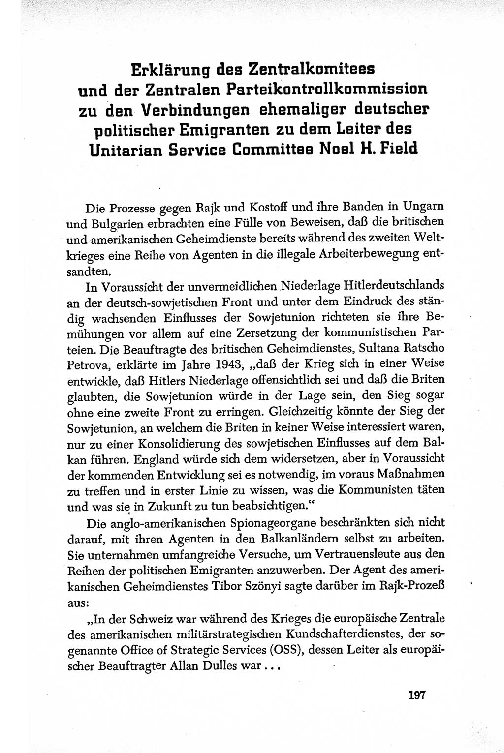Dokumente der Sozialistischen Einheitspartei Deutschlands (SED) [Deutsche Demokratische Republik (DDR)] 1950-1952, Seite 197 (Dok. SED DDR 1950-1952, S. 197)