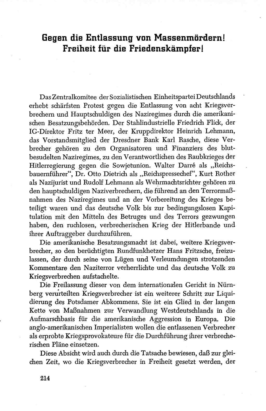 Dokumente der Sozialistischen Einheitspartei Deutschlands (SED) [Deutsche Demokratische Republik (DDR)] 1950-1952, Seite 214 (Dok. SED DDR 1950-1952, S. 214)