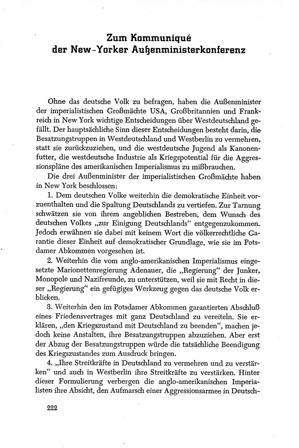 Dokumente der Sozialistischen Einheitspartei Deutschlands (SED) [Deutsche Demokratische Republik (DDR)] 1950-1952, Seite 222 (Dok. SED DDR 1950-1952, S. 222)