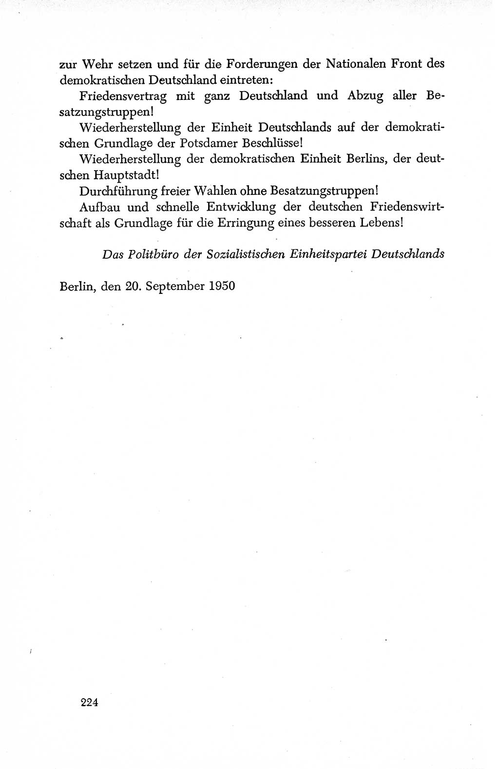 Dokumente der Sozialistischen Einheitspartei Deutschlands (SED) [Deutsche Demokratische Republik (DDR)] 1950-1952, Seite 224 (Dok. SED DDR 1950-1952, S. 224)
