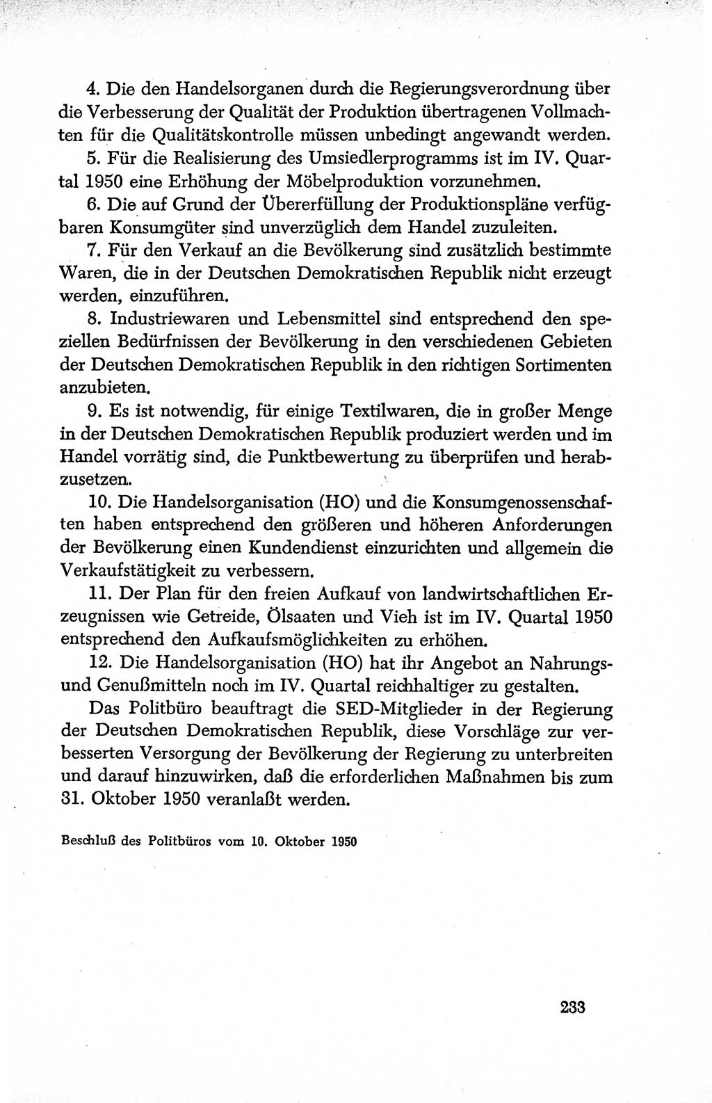 Dokumente der Sozialistischen Einheitspartei Deutschlands (SED) [Deutsche Demokratische Republik (DDR)] 1950-1952, Seite 233 (Dok. SED DDR 1950-1952, S. 233)