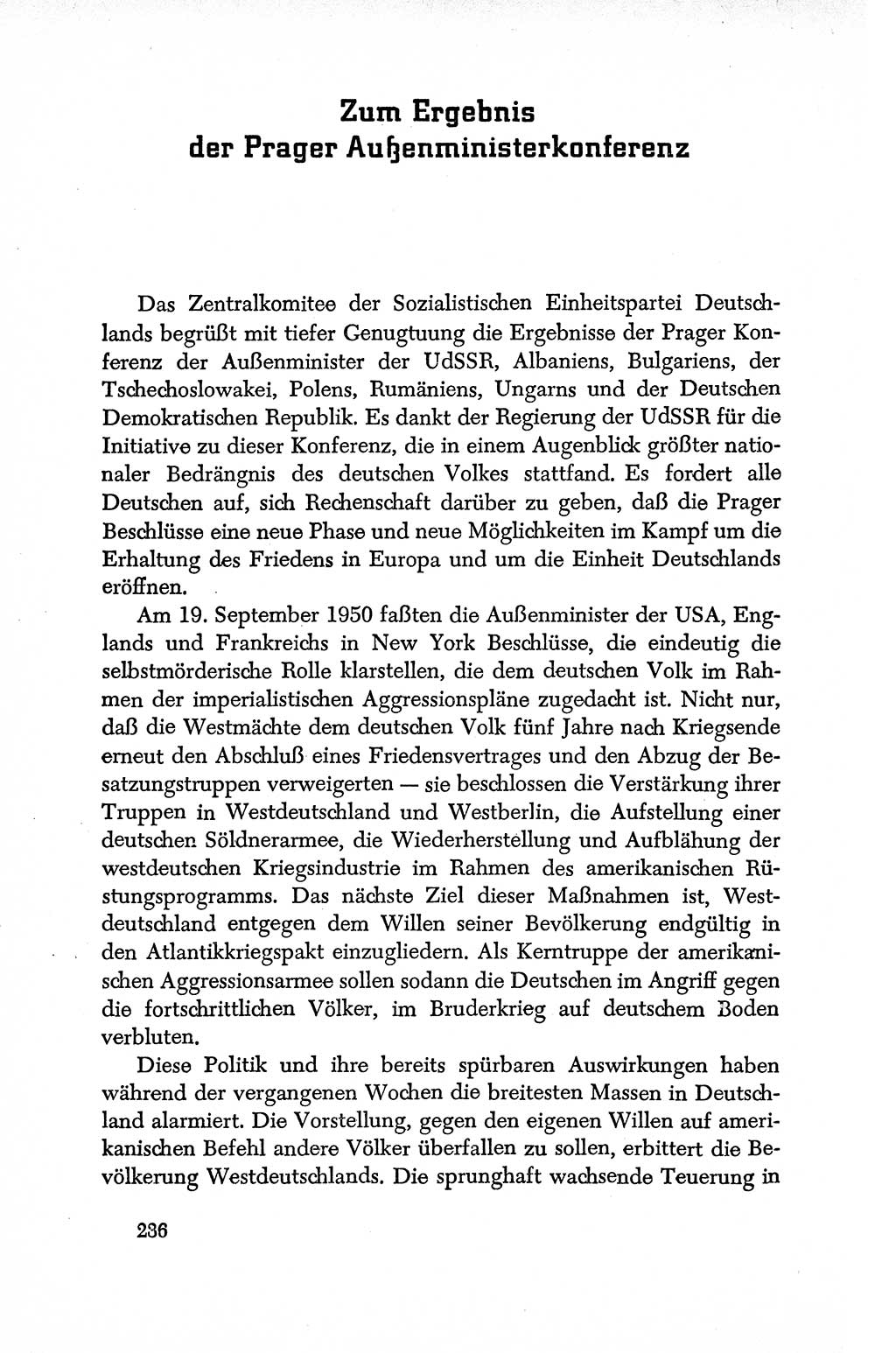 Dokumente der Sozialistischen Einheitspartei Deutschlands (SED) [Deutsche Demokratische Republik (DDR)] 1950-1952, Seite 236 (Dok. SED DDR 1950-1952, S. 236)