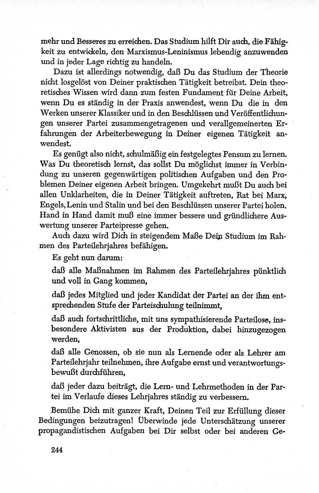 Dokumente der Sozialistischen Einheitspartei Deutschlands (SED) [Deutsche Demokratische Republik (DDR)] 1950-1952, Seite 244 (Dok. SED DDR 1950-1952, S. 244)