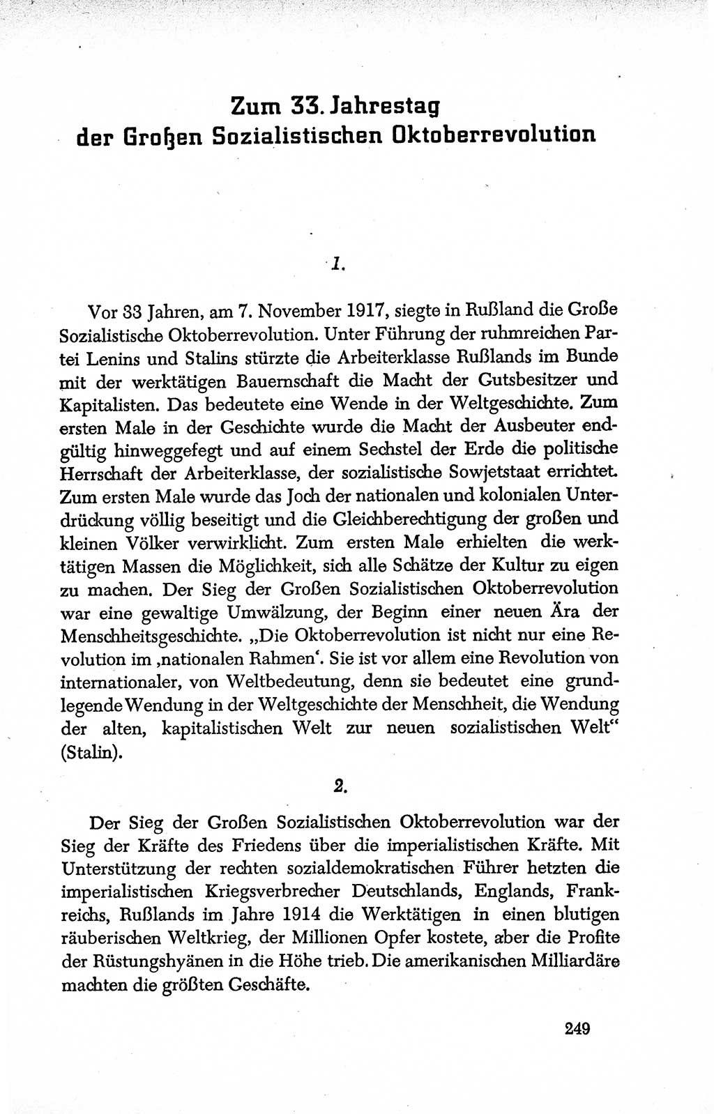 Dokumente der Sozialistischen Einheitspartei Deutschlands (SED) [Deutsche Demokratische Republik (DDR)] 1950-1952, Seite 249 (Dok. SED DDR 1950-1952, S. 249)