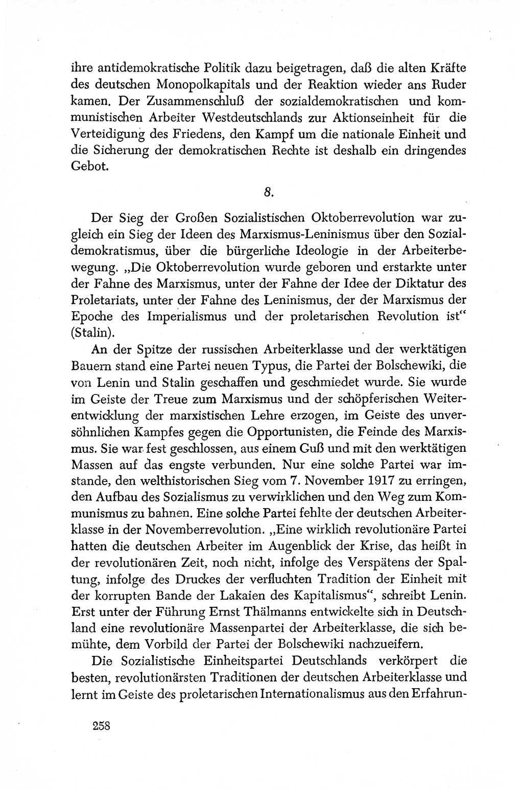 Dokumente der Sozialistischen Einheitspartei Deutschlands (SED) [Deutsche Demokratische Republik (DDR)] 1950-1952, Seite 258 (Dok. SED DDR 1950-1952, S. 258)