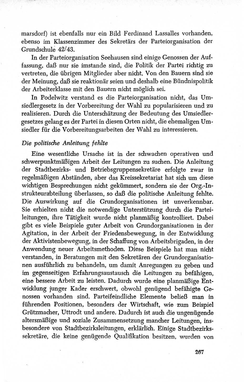 Dokumente der Sozialistischen Einheitspartei Deutschlands (SED) [Deutsche Demokratische Republik (DDR)] 1950-1952, Seite 267 (Dok. SED DDR 1950-1952, S. 267)