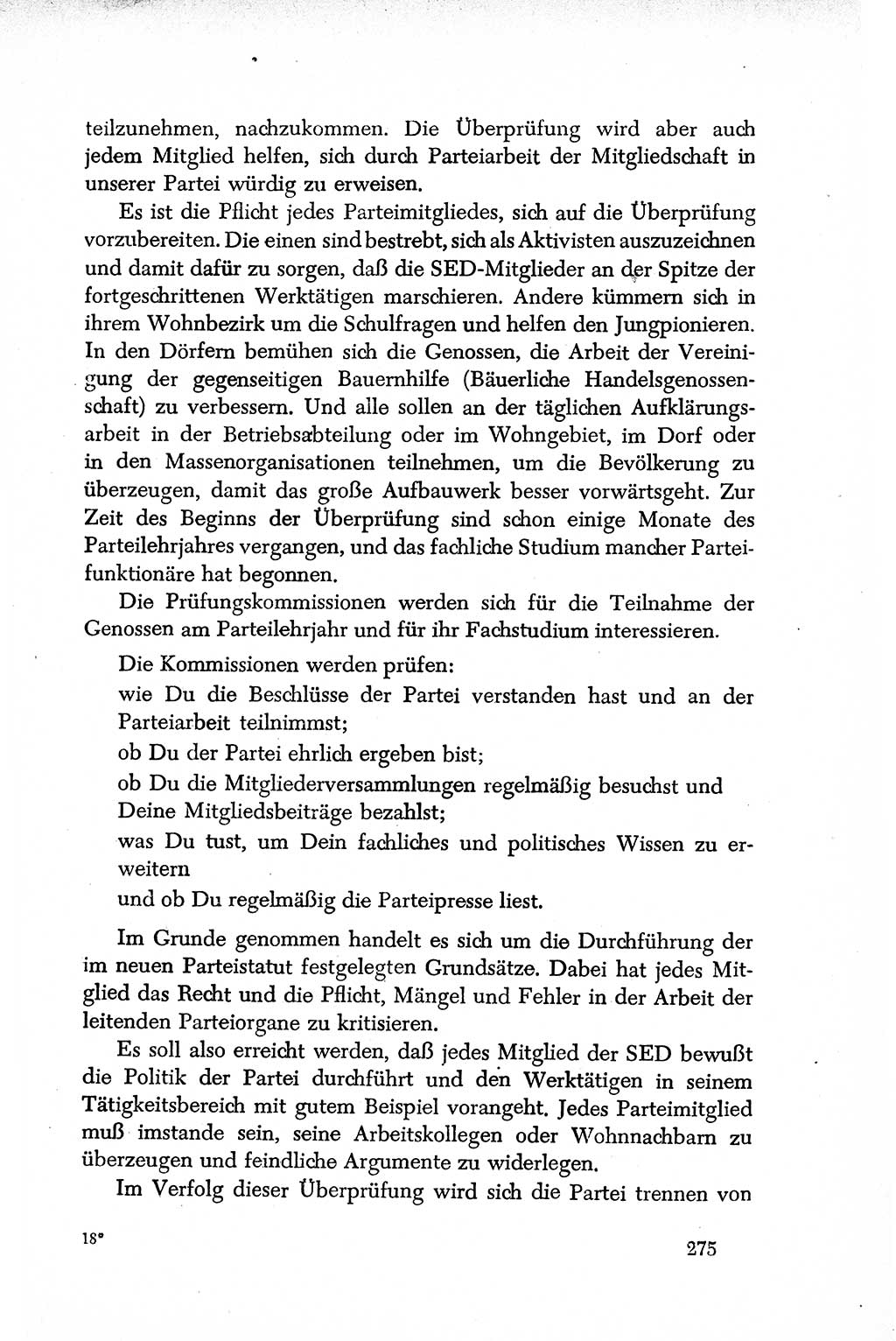 Dokumente der Sozialistischen Einheitspartei Deutschlands (SED) [Deutsche Demokratische Republik (DDR)] 1950-1952, Seite 275 (Dok. SED DDR 1950-1952, S. 275)