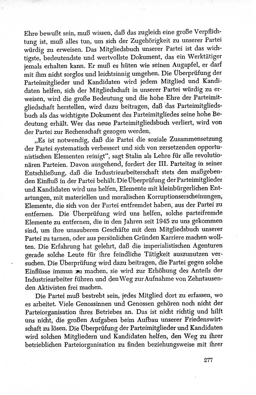 Dokumente der Sozialistischen Einheitspartei Deutschlands (SED) [Deutsche Demokratische Republik (DDR)] 1950-1952, Seite 277 (Dok. SED DDR 1950-1952, S. 277)