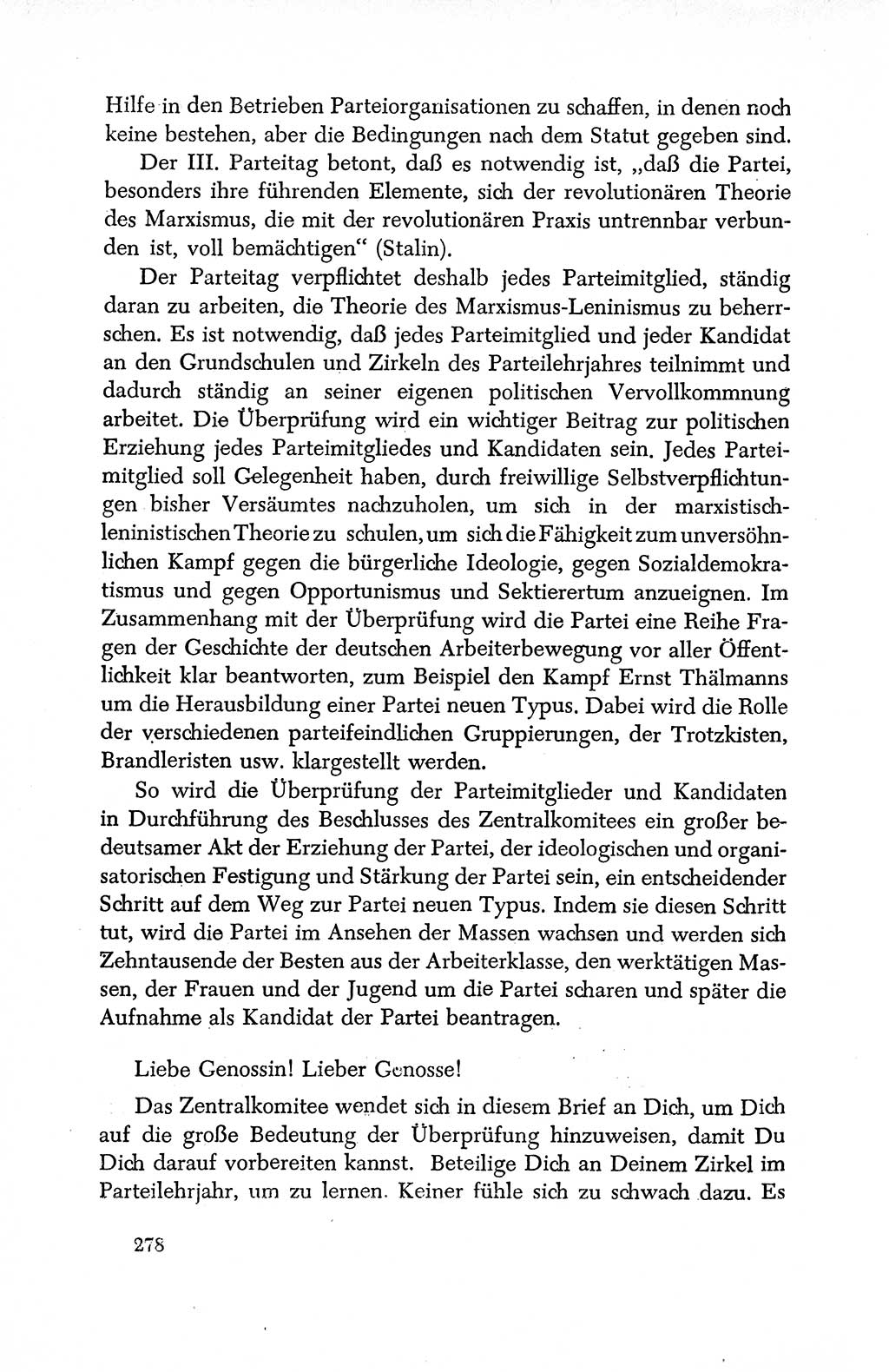 Dokumente der Sozialistischen Einheitspartei Deutschlands (SED) [Deutsche Demokratische Republik (DDR)] 1950-1952, Seite 278 (Dok. SED DDR 1950-1952, S. 278)